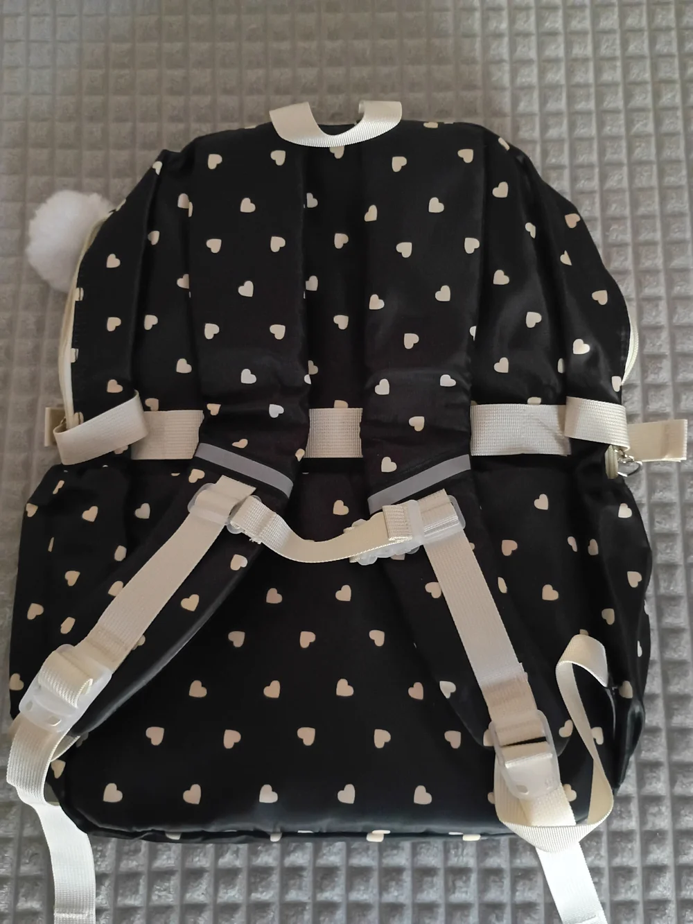 NEW SAIERNA 3-Piece Kids Backpack Set Black Hearts School Bag Lunch Tote Pencil